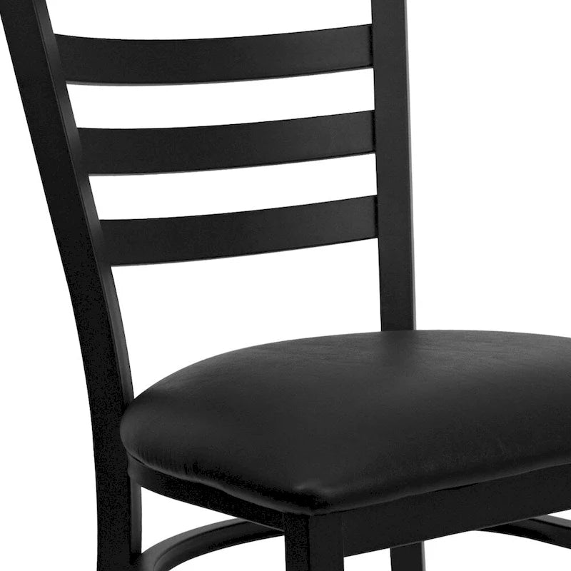Sedia da pranzo in metallo con schienale a pioli – Set da 2