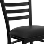 Sedia da pranzo in metallo con schienale a pioli – Set da 2