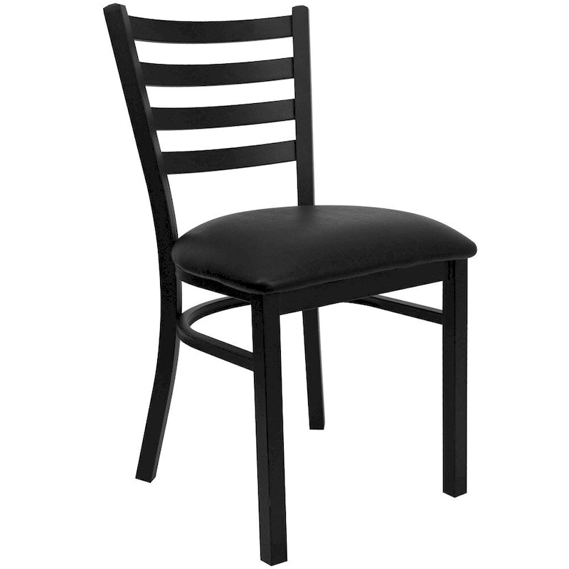 Sedia da pranzo in metallo con schienale a pioli – Set da 2