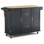 Carrello da Cucina Mobile con Piano in Legno Naturale