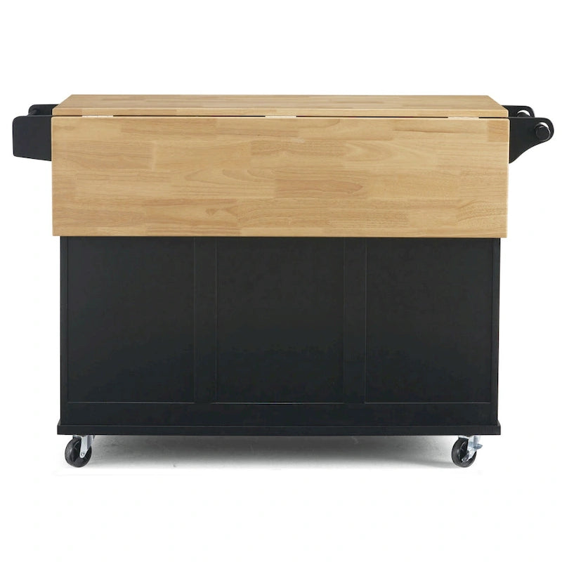 Carrello da Cucina Mobile con Piano in Legno Naturale