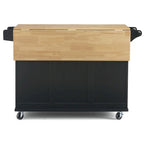 Carrello da Cucina Mobile con Piano in Legno Naturale