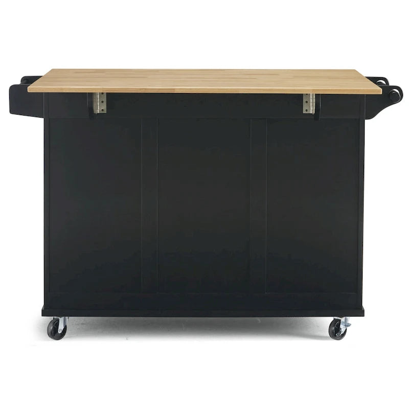 Carrello da Cucina Mobile con Piano in Legno Naturale