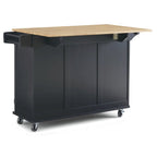 Carrello da Cucina Mobile con Piano in Legno Naturale