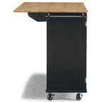 Carrello da Cucina Mobile con Piano in Legno Naturale