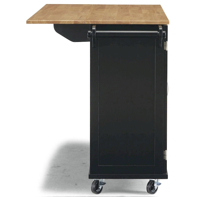 Carrello da Cucina Mobile con Piano in Legno Naturale