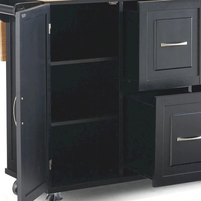 Carrello da Cucina Mobile con Piano in Legno Naturale