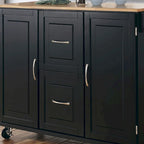 Carrello da Cucina Mobile con Piano in Legno Naturale