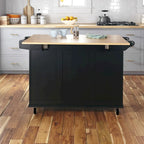 Carrello da Cucina Mobile con Piano in Legno Naturale