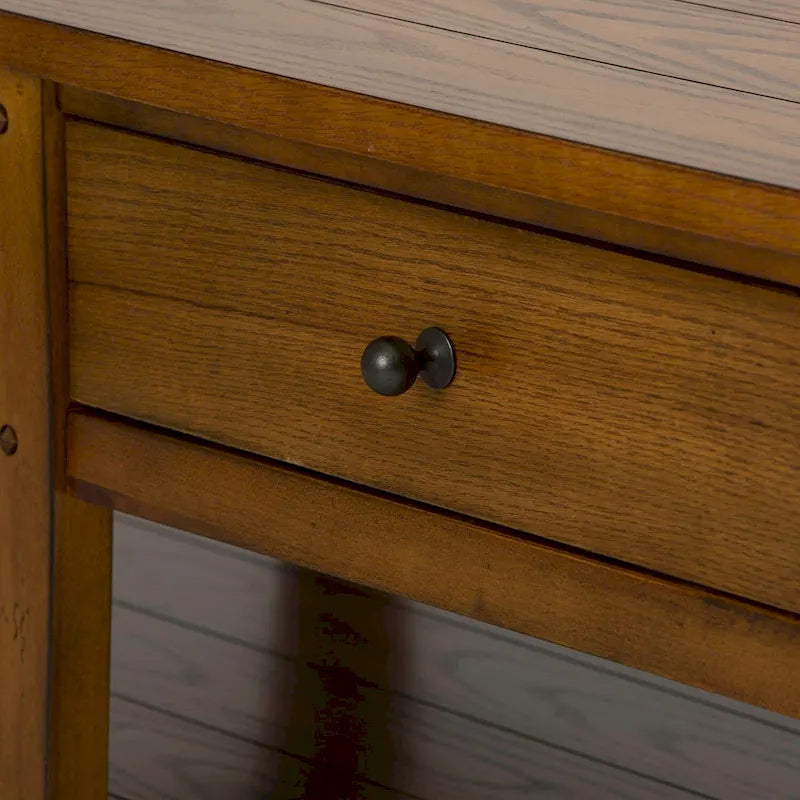Tavolino da Salotto Rustico in Rovere con Cassetti Contenitori