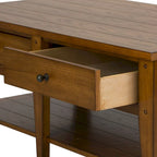 Tavolino da Salotto Rustico in Rovere con Cassetti Contenitori