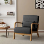 Poltrona d'accento imbottita con gambe in legno – 65,5 cm L x 72,9 cm H x 82 cm P