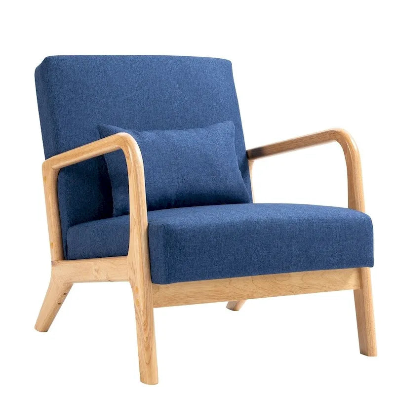 Poltrona d'accento imbottita con gambe in legno – 65,5 cm L x 72,9 cm H x 82 cm P