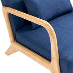 Poltrona d'accento imbottita con gambe in legno – 65,5 cm L x 72,9 cm H x 82 cm P