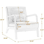 Poltrona d'accento imbottita con gambe in legno – 65,5 cm L x 72,9 cm H x 82 cm P