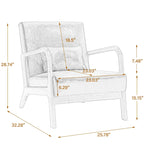Poltrona d'accento imbottita con gambe in legno – 65,5 cm L x 72,9 cm H x 82 cm P