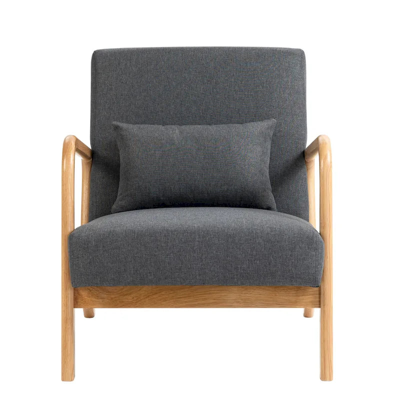 Poltrona d'accento imbottita con gambe in legno – 65,5 cm L x 72,9 cm H x 82 cm P