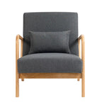 Poltrona d'accento imbottita con gambe in legno – 65,5 cm L x 72,9 cm H x 82 cm P