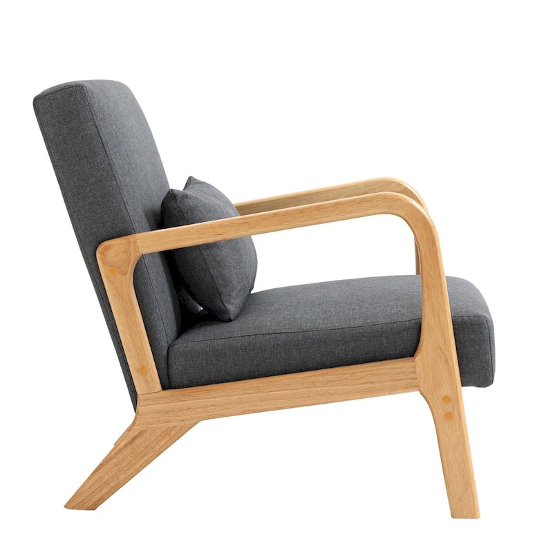 Poltrona d'accento imbottita con gambe in legno – 65,5 cm L x 72,9 cm H x 82 cm P
