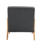 Poltrona d'accento imbottita con gambe in legno – 65,5 cm L x 72,9 cm H x 82 cm P