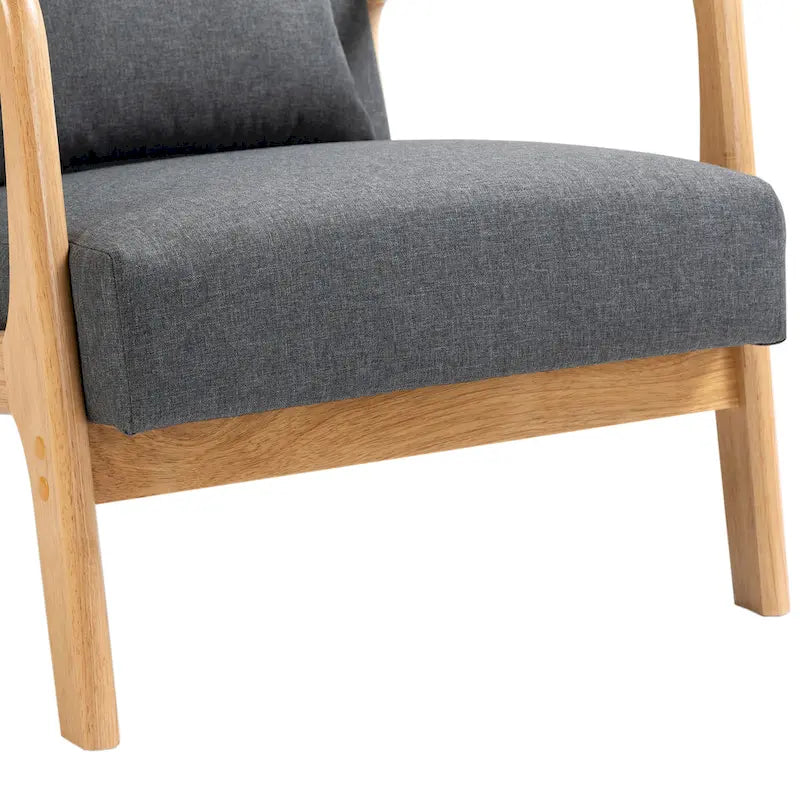 Poltrona d'accento imbottita con gambe in legno – 65,5 cm L x 72,9 cm H x 82 cm P