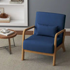 Poltrona d'accento imbottita con gambe in legno – 65,5 cm L x 72,9 cm H x 82 cm P