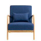Poltrona d'accento imbottita con gambe in legno – 65,5 cm L x 72,9 cm H x 82 cm P