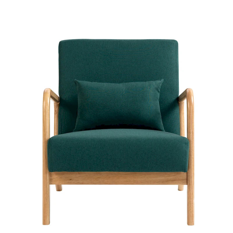 Poltrona d'accento imbottita con gambe in legno – 65,5 cm L x 72,9 cm H x 82 cm P