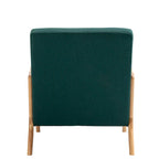 Poltrona d'accento imbottita con gambe in legno – 65,5 cm L x 72,9 cm H x 82 cm P