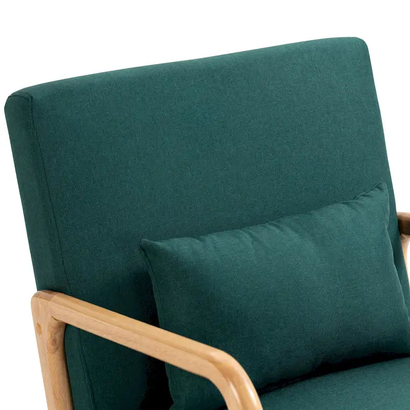 Poltrona d'accento imbottita con gambe in legno – 65,5 cm L x 72,9 cm H x 82 cm P