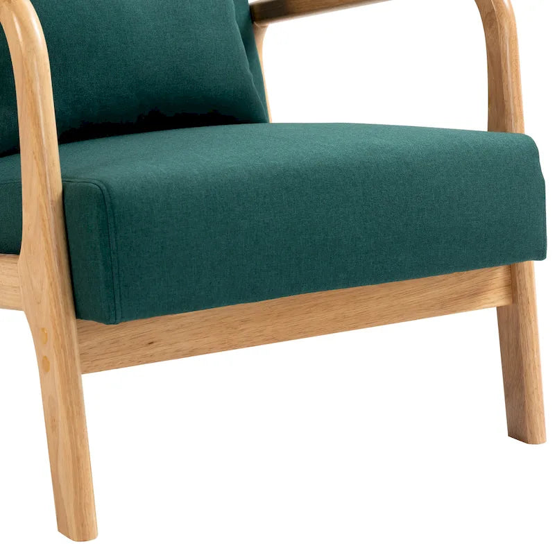 Poltrona d'accento imbottita con gambe in legno – 65,5 cm L x 72,9 cm H x 82 cm P