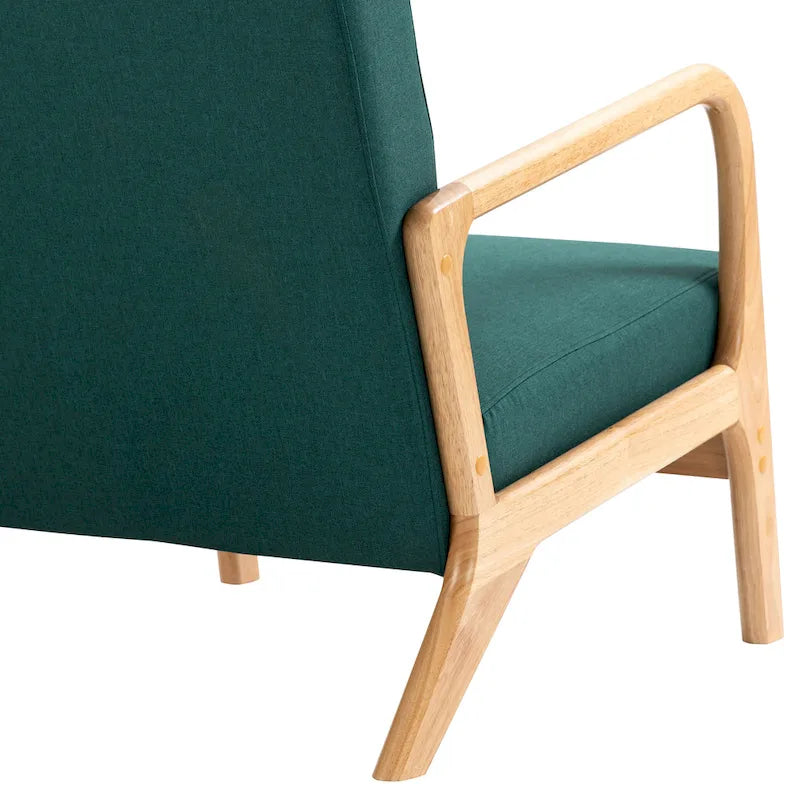 Poltrona d'accento imbottita con gambe in legno – 65,5 cm L x 72,9 cm H x 82 cm P