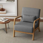 Poltrona d'accento imbottita con gambe in legno – 65,5 cm L x 72,9 cm H x 82 cm P