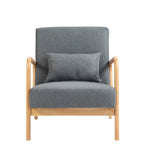 Poltrona d'accento imbottita con gambe in legno – 65,5 cm L x 72,9 cm H x 82 cm P