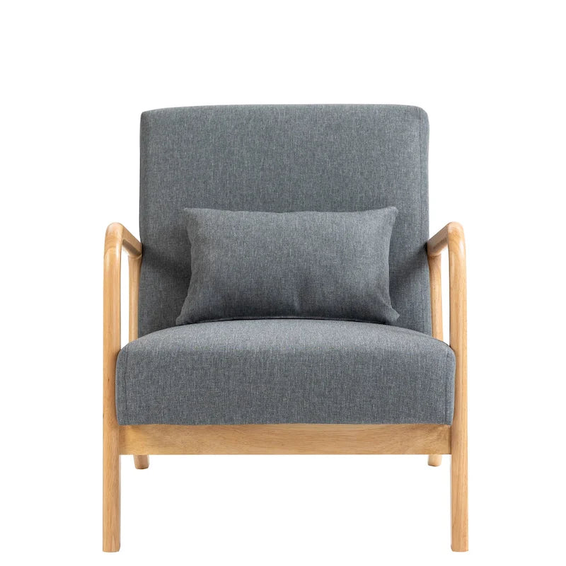 Poltrona d'accento imbottita con gambe in legno – 65,5 cm L x 72,9 cm H x 82 cm P