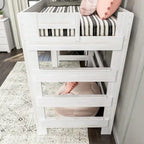 Letto alto a soppalco matrimoniale con scrivania in stile rustico