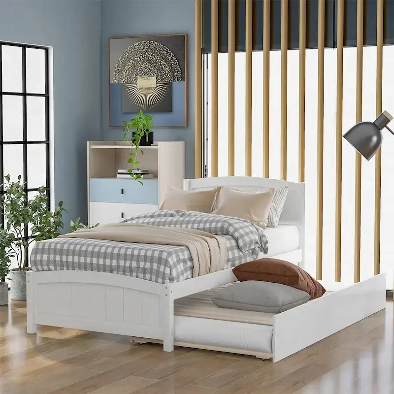 Letto a piattaforma a una piazza con letto estraibile