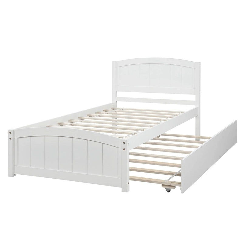 Letto a piattaforma a una piazza con letto estraibile