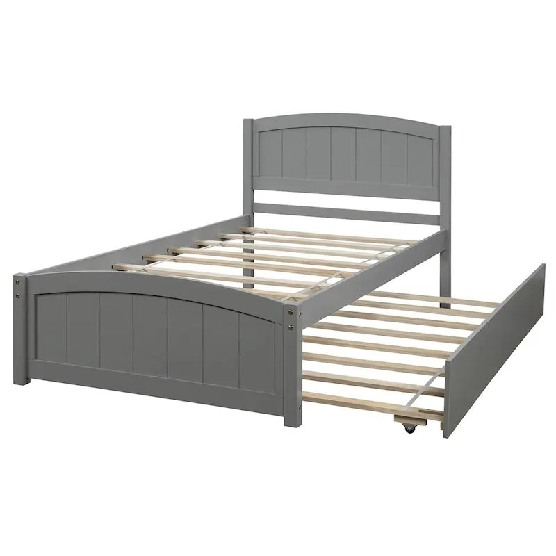 Letto a piattaforma a una piazza con letto estraibile