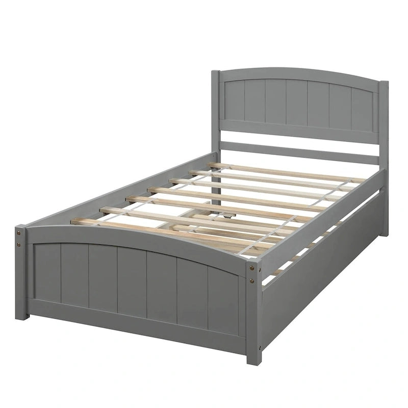 Letto a piattaforma a una piazza con letto estraibile
