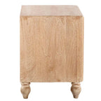 Cassettiera da notte in legno di mango con 2 cassetti