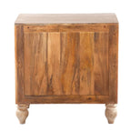 Cassettiera da notte in legno di mango con 2 cassetti
