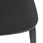 Set di sedie da pranzo con schienale a fusi in legno massello e gambe in legno curvato, nero