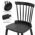 Set di sedie da pranzo con schienale a fusi in legno massello e gambe in legno curvato, nero