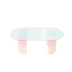 Tavolino Iridescente in Acrilico – Tavolino d'Appoggio Arcobaleno Trasparente 38x20x15
