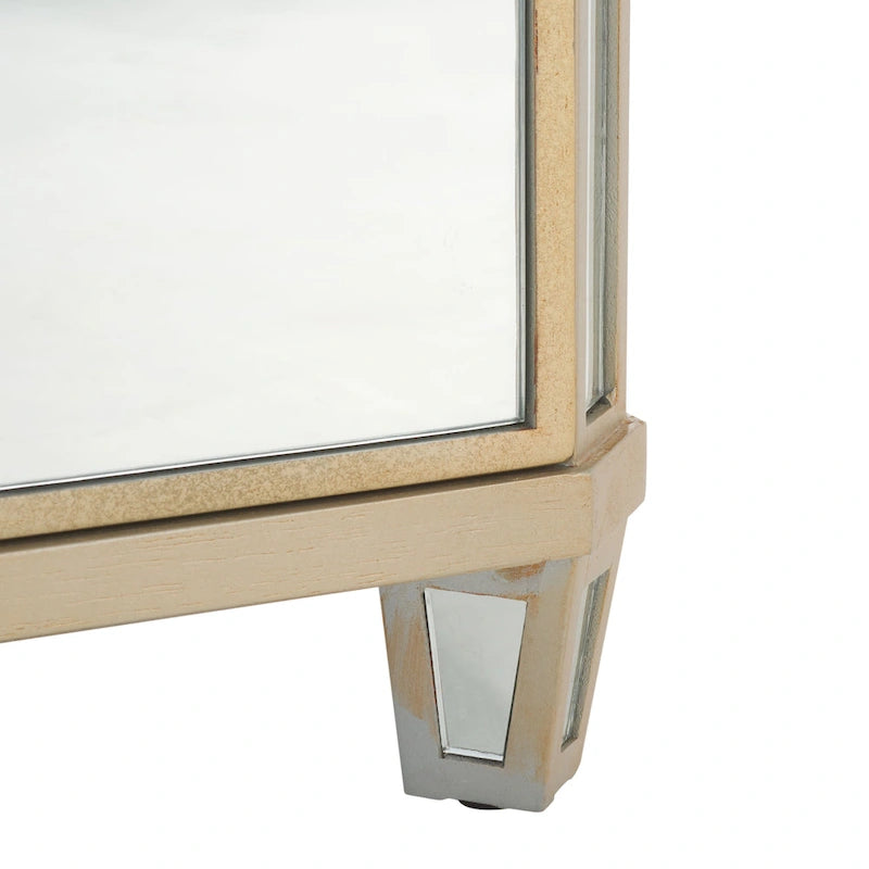 Comodino a specchio a 3 cassetti