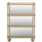 Comodino a specchio a 3 cassetti