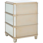 Comodino a specchio a 3 cassetti