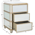 Comodino a specchio a 3 cassetti