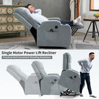 Poltrona Reclinabile Power Lift con Massaggio a 8 Punti, Calore Lombare e Portabicchieri